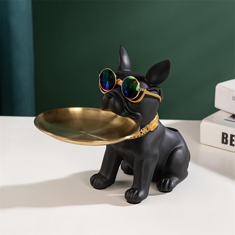 

Скульптура французского бульдога, статуэтка собаки с подносом и держателем ключей, подарок для хранения, украшения для дома, декор для дома, фигурка животного