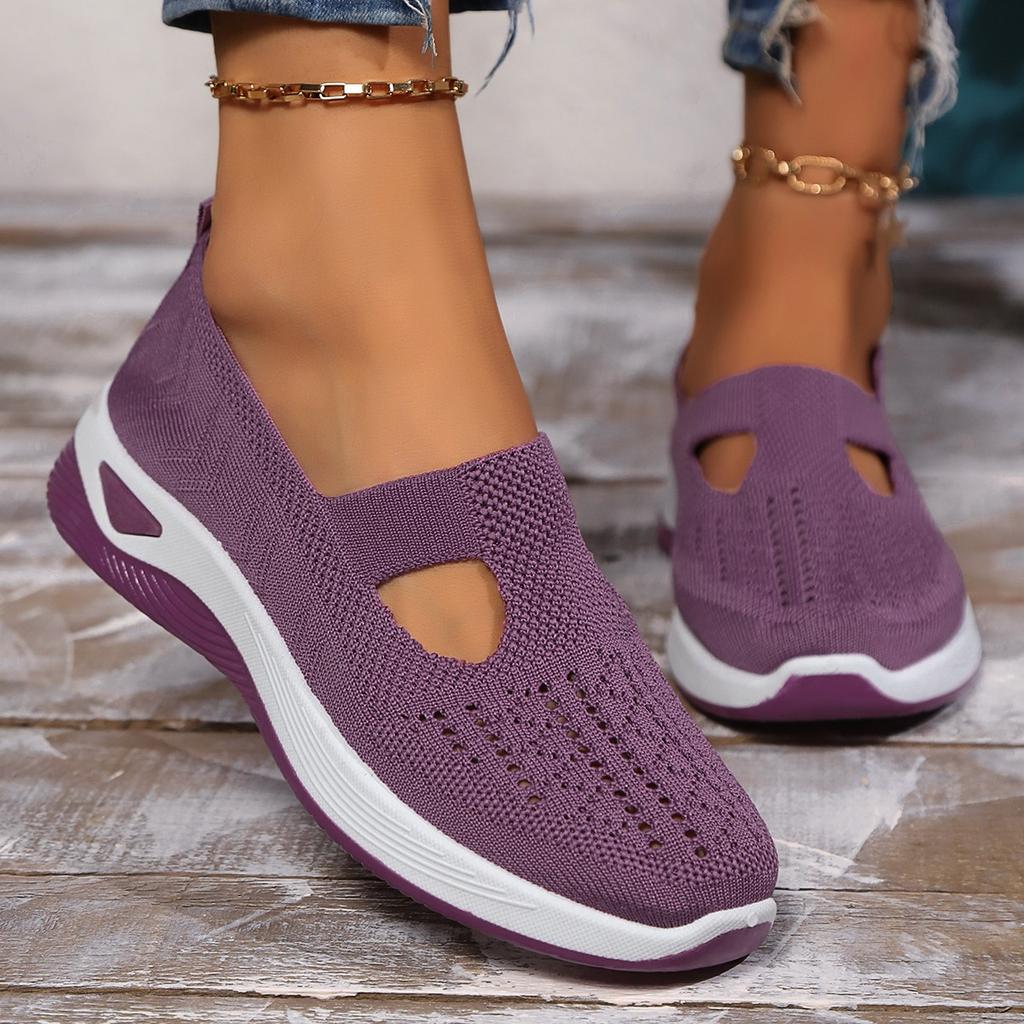 Fashion Women's Shoes Solid Color Breathable Sneakers Casual Sneaker Women's Summer Sneakers Low-top Knitted Casual Shoes Women Shoes