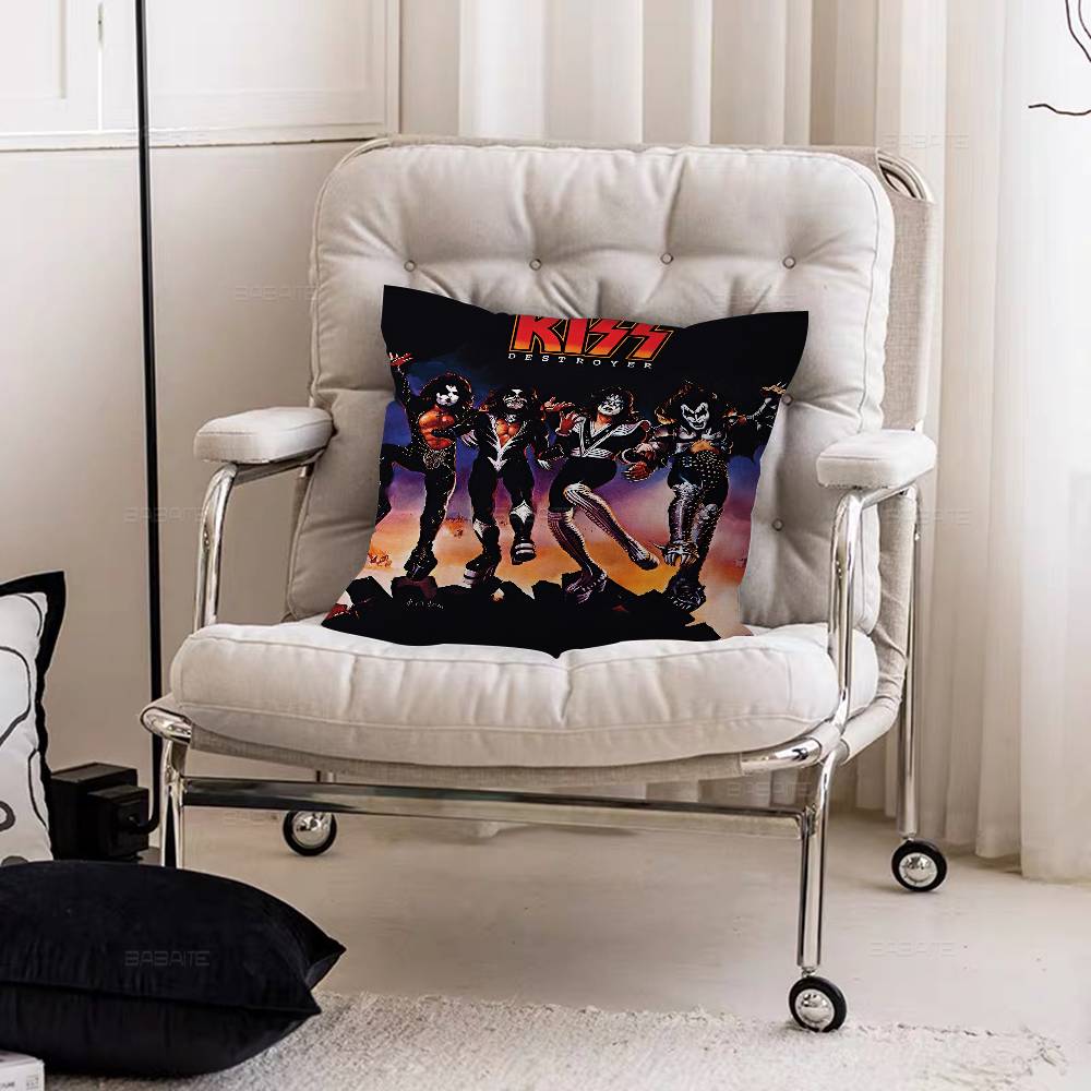 

Rock Band K-Kiss Pillow Gift Home Office Decoration Pillow Bedroom Sofa Car Cushion CoverPillow Case 30cmx30cm