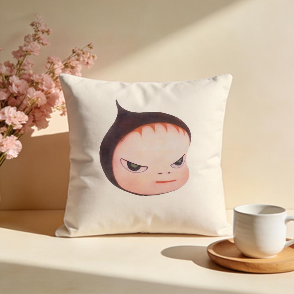 Stylish YYoshitomo Naraes Cushion Cover Stylish Washable Pillow Cover Ideal for Couch Bedroom Car Decoration