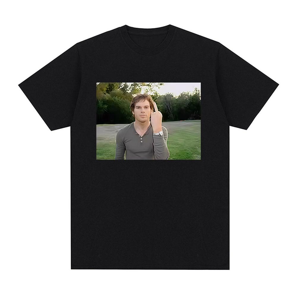 Tv Series Funny Dexter Morgan Edition Middle Finger Meme Graphic Tshirts Unisex Women Clothing Casual Cotton Short Sleeve T Shirts S