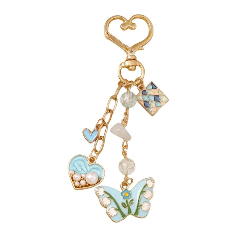 Fashionable Butterfly Keychain Cuteness Purse Pendant Fashion Key Jewelry Present for Youthful Fashion Enthusiasts