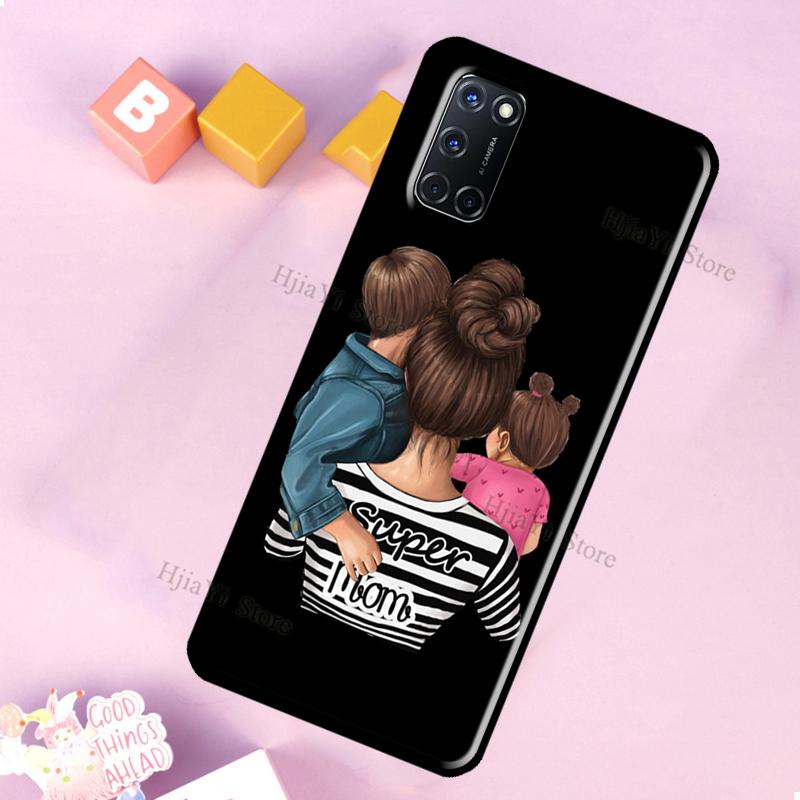 

Super Dad Mom Baby Girl Twin Case For OPPO A5 A9 A31 A53 2020 A1K A3S A5S A83 A91 A93 Find X3 Pro A15 A52 A72 Coque OPPO A15