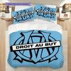 House Marseille Right Goal Three-piece Set (1 * Duvet Cover + 2 * Pillowcase, Without Core) 2D Flat Soft and Comfortable Duvet Cover and Pillowcase