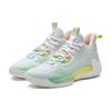 361 Ag Volley Cushioning Slip Resistant Abrasion Resistant Breathable Mid Top Basketball Shoes Men's White Green 572211102-5