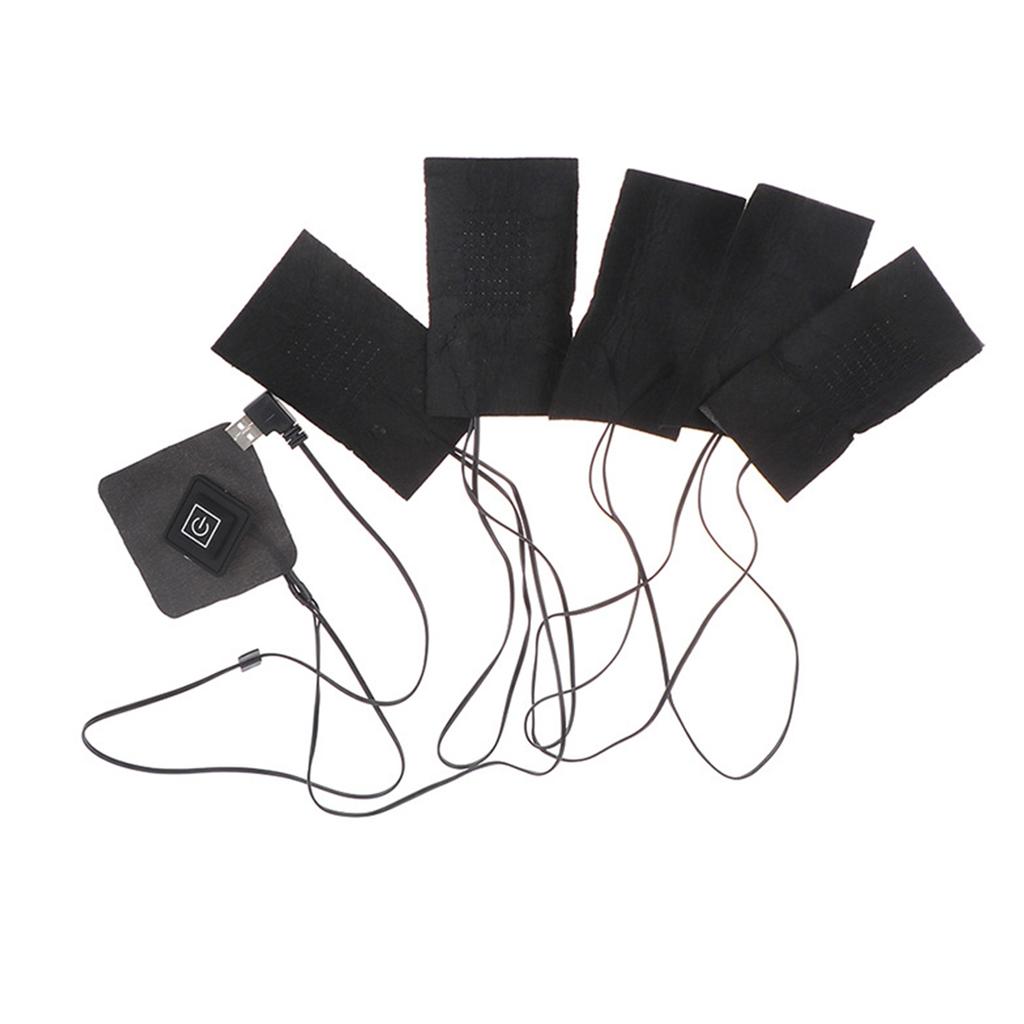 Carbon Fiber Heated Pad USB Winter Clothes Heater Pads for Cold Weather Clothes Warmer for Vest Jacket