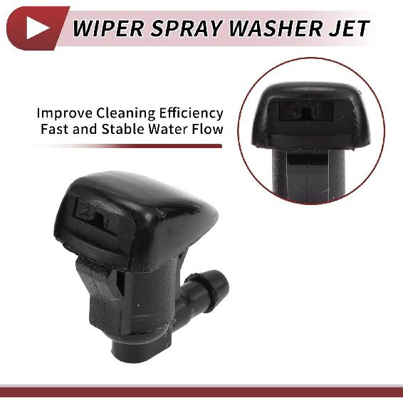 2pcs Windshield Washer Nozzle for Toyota Camry 2002-2006 Front Windshield Spray Nozzles Wiper Spray Washer Jet No.85381AA042 Black Plastic