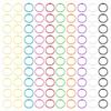 BHBL Colorful Loose Leaf Binder Rings (100 Pack) Metal Office Book Rings Paper Rings for Index Cards Notebook
