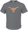 Texas Longhorns Men's Grey Polyester Lunar Silhouette Short Sleeve T Shirt (XL)