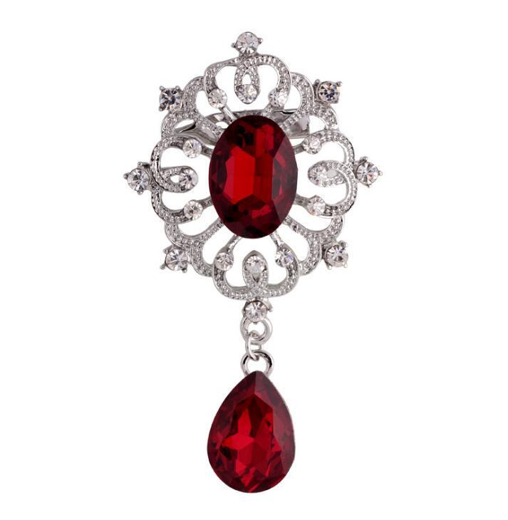 Elegant Water Drop Crystal Brooch - Versatile Diamond Pendant Pin for Clothing Accessories