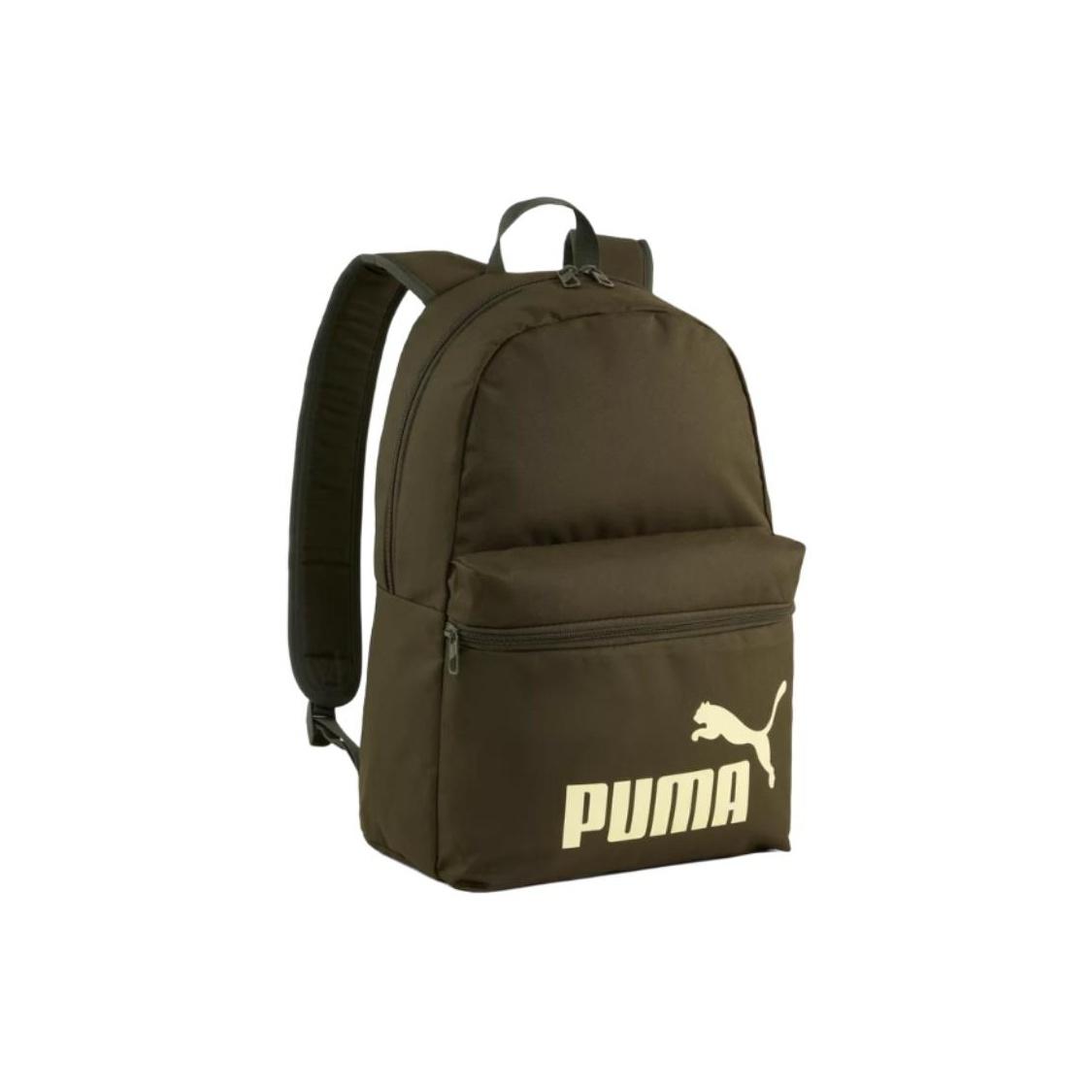 Puma 22L Reversible Zipper Letter Logo Polyester Backpack Unisex backpack Green 091164-21 Green