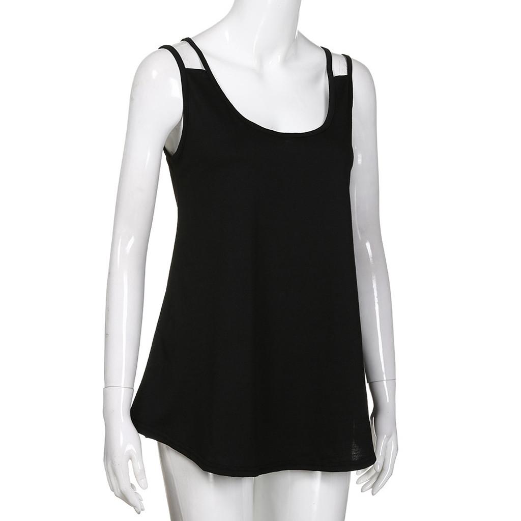 Women Casual V Neck Sleeveless Backless Blouse Tank Tops Clothes