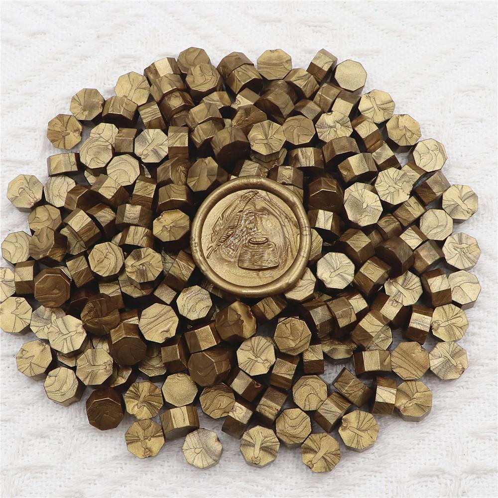 

100pcs/bag Octagon Sealing Wax Beads For Seal Stamp, Handmake Embellishment Of Card Envelope, Fire Lacquer Sealing Wax бронзовий