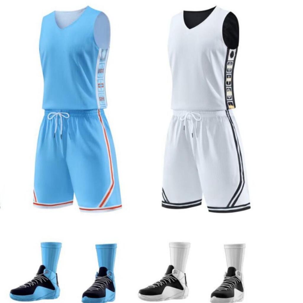 Conjunto de Uniforme de Baloncesto Reversible de Doble Capa - Malla de Secado Rápido para Hombres, Mujeres y Niños