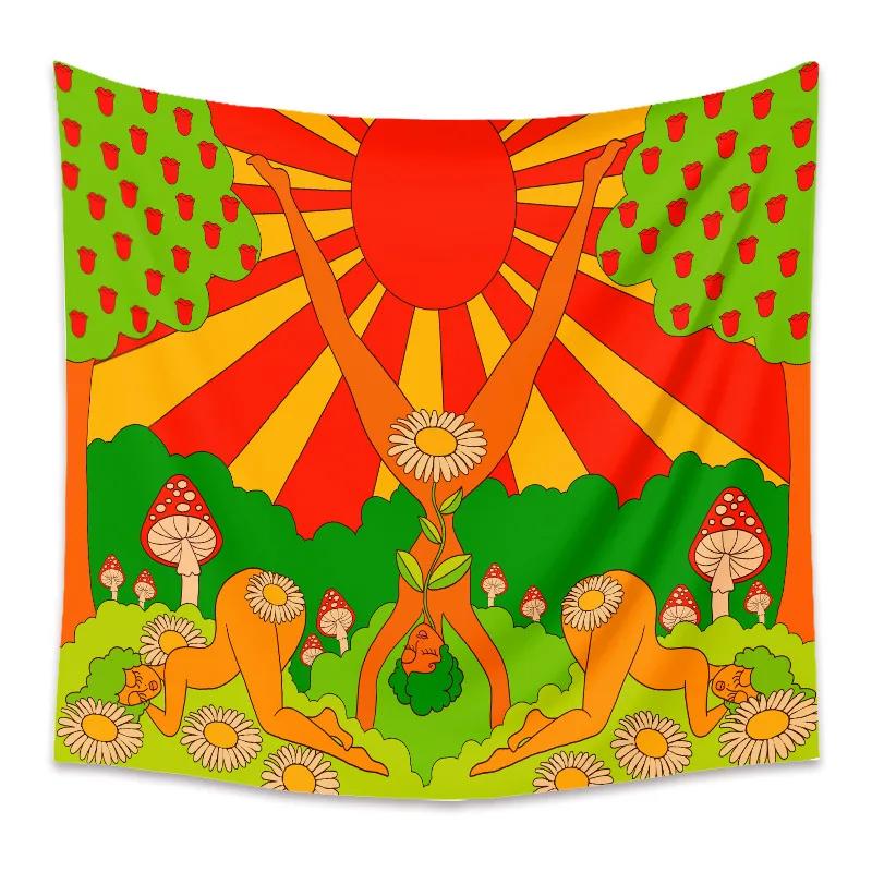 Psychedelic Sunset Tapestry Vibrant Art for Living Room Boho Style Enhance Your Space with Colorful and Inspirational Vibes