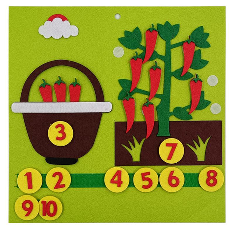

Montessori Kindergarten Math Toy Sets Felt Finger Math Numbers Preschool Counting Manipulatives Juegos Educativos Para Niños