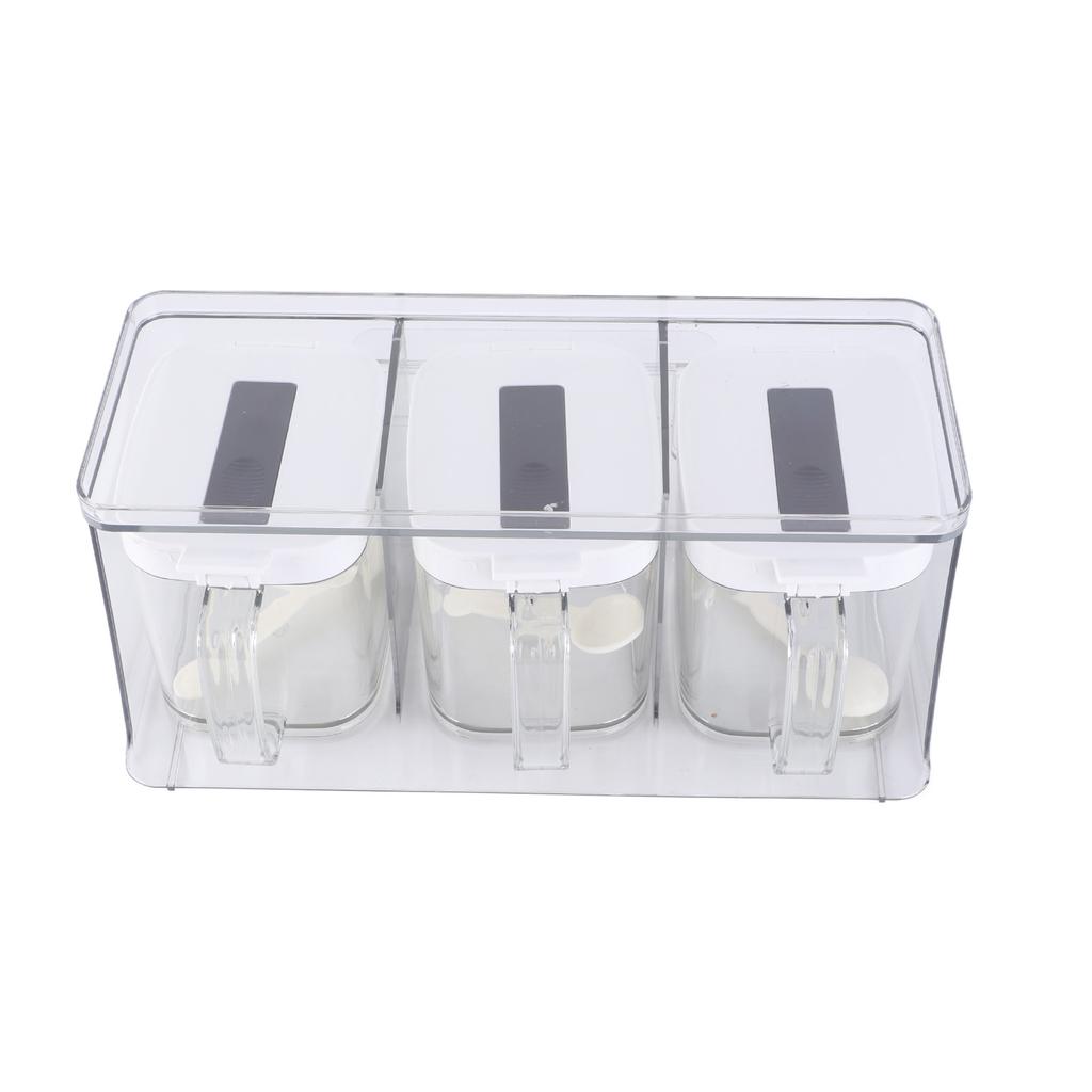 Seasoning Organizer Box Wall Hanging Space Saving Automatic Opening Closing Plastic Spice Pots for O