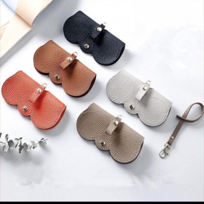 Portable Leather Glasses Sunglasses Case Pouch black