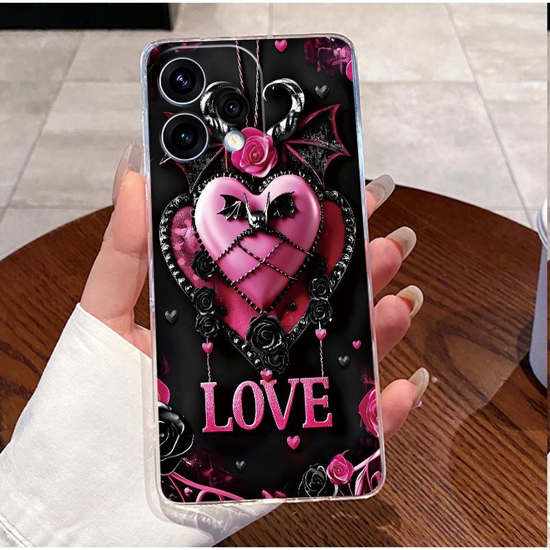 For Oppo Reno 15C 5G PMD110 Case Clear Luxury Cute Love Rabbit Funny Painting TPU Soft Silicone Casing For Oppo Reno15C 5G Cover