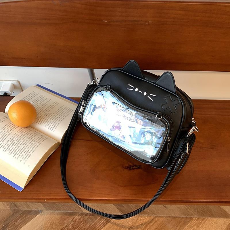 Schoolbagy1k Millennium Hot Girl Pain Bag Student Commuting Cute Mechanical Cat 1011 New Large Capacity College Crossbody Bag