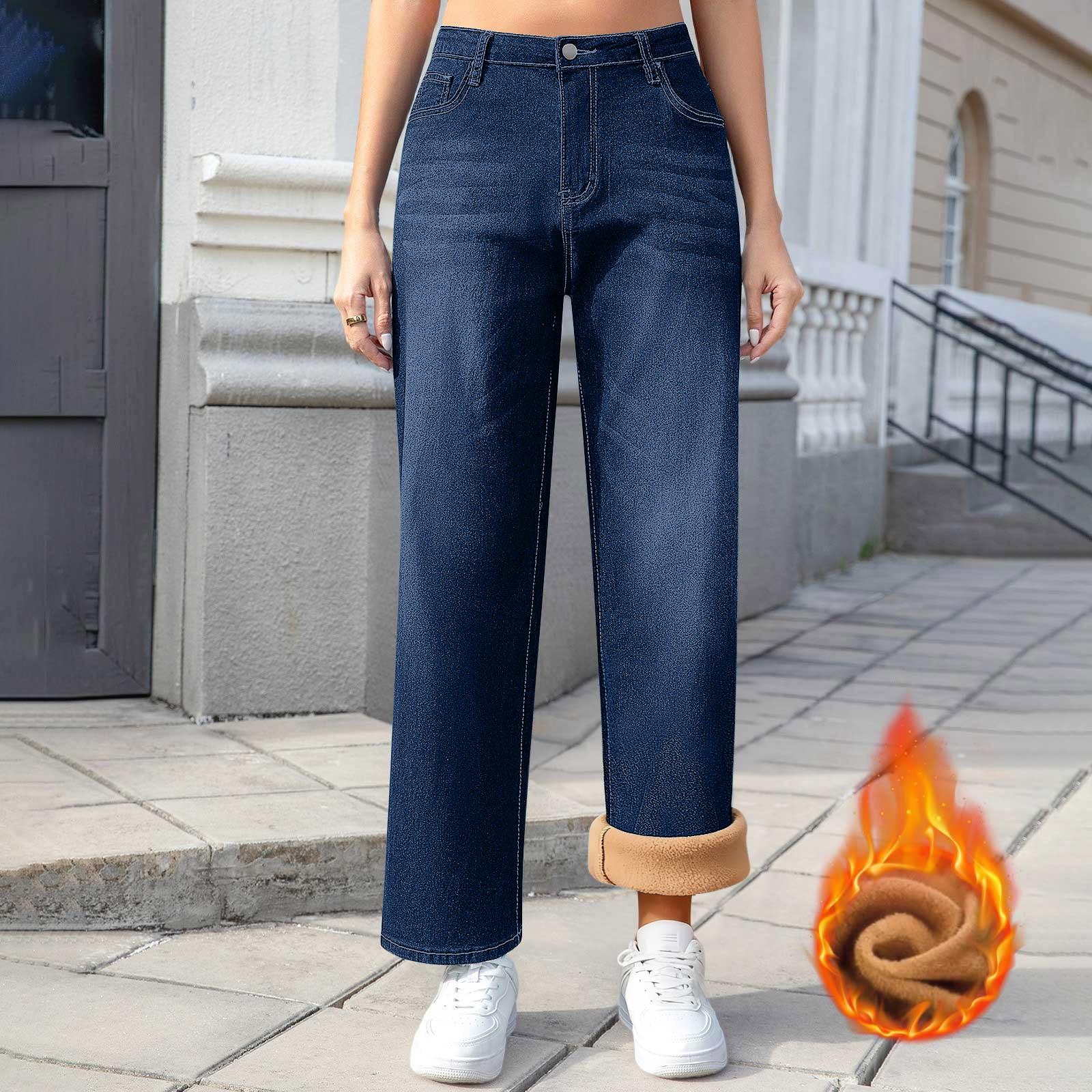 

Plus Velvet Women s Loose Straight-Leg Jeans L