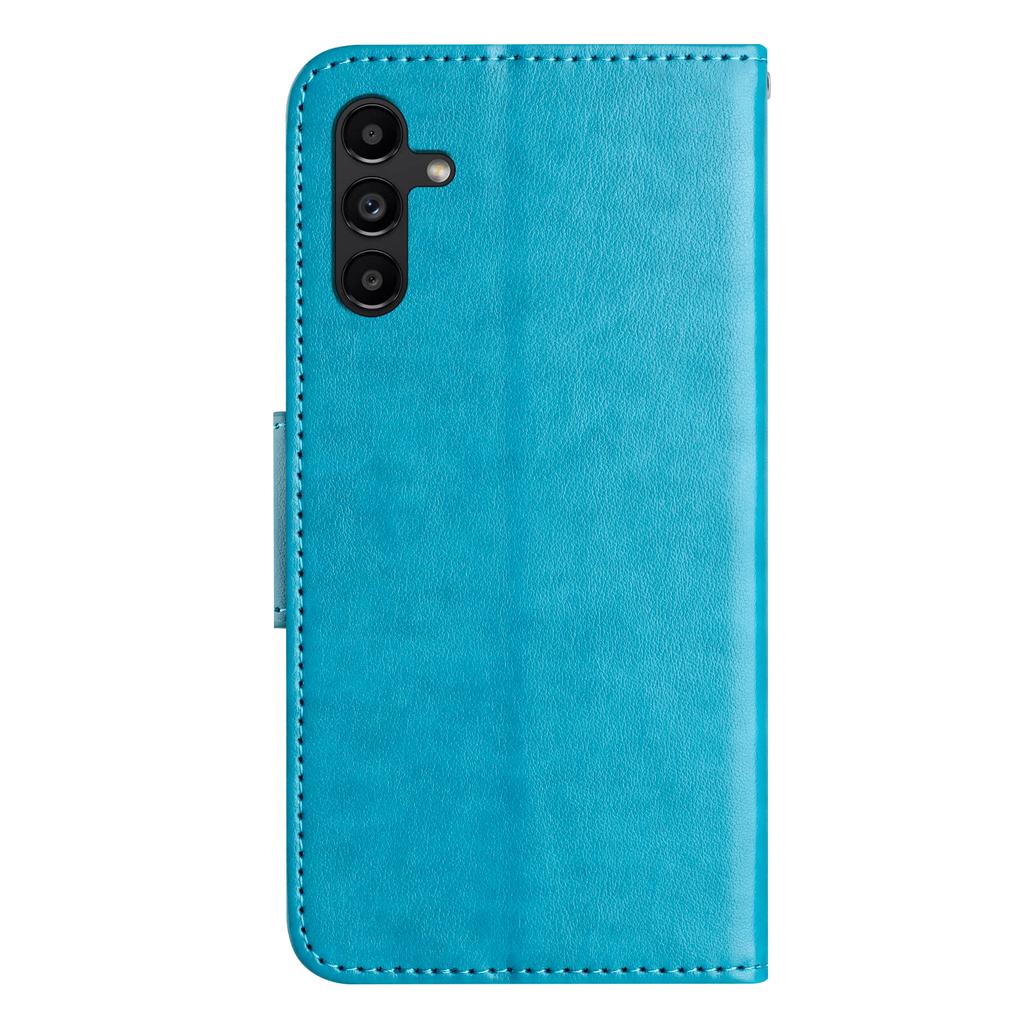 For Samsung Galaxy A17 4G/5G Leather Wallet Case Butterfly Flower Imprinted Phone Cover with Strap