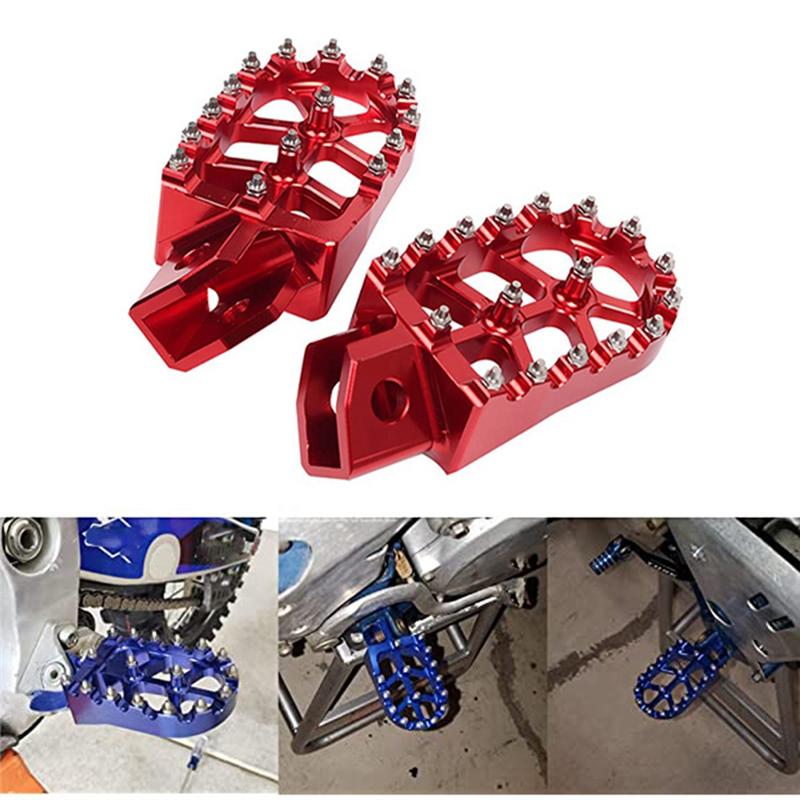 Powerful Footpeg Foot Pegs Rests Peda For YZ80 YZ125 YZ250 YZ500 WR200 WR250 WR500 HONDA XR350 Red