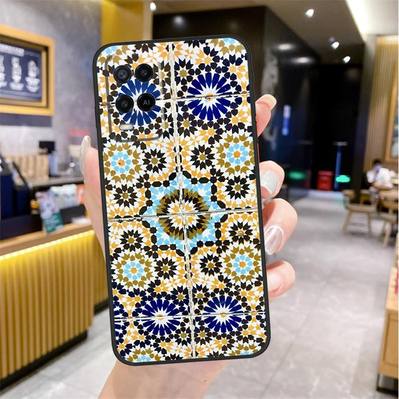 Moroccan Tile Case For Oppo A98 A18 A38 A58 A78 A60 A80 A40 A96 A76 A16 A94 A74 A54 A15 A17 A57 A77 A5 Pro