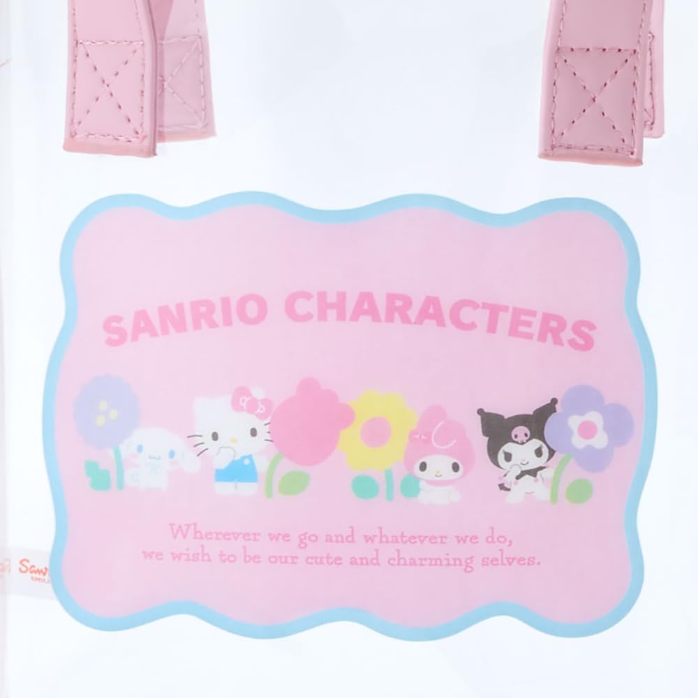 Sanrio Sanrio Characters Clear Tote Bag with Shoulder Pastel Checker 20 x 18 x 7 Character SANRIO 122912 (SANRIO) Strap, Pattern, cm, Design,