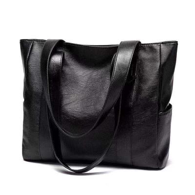 Bolso Satchel Grande de Cuero Suave para Mujer Clásico Color Sólido Simple Casual Capacidad Grande Tote Bolso de Mano de un Solo Hombro