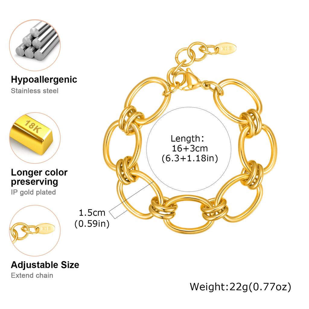 Vnox Stainless Steel Chain Bracelet For Women Girls Layered Charm Heart Statement Hand Jewelry Christmas Gifts