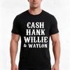 Cash Hank Willie And Waylon Country Music Tshirt Summer Casual Cotton Tee Oversized Streetwear Tops Vintage Graphic Print
