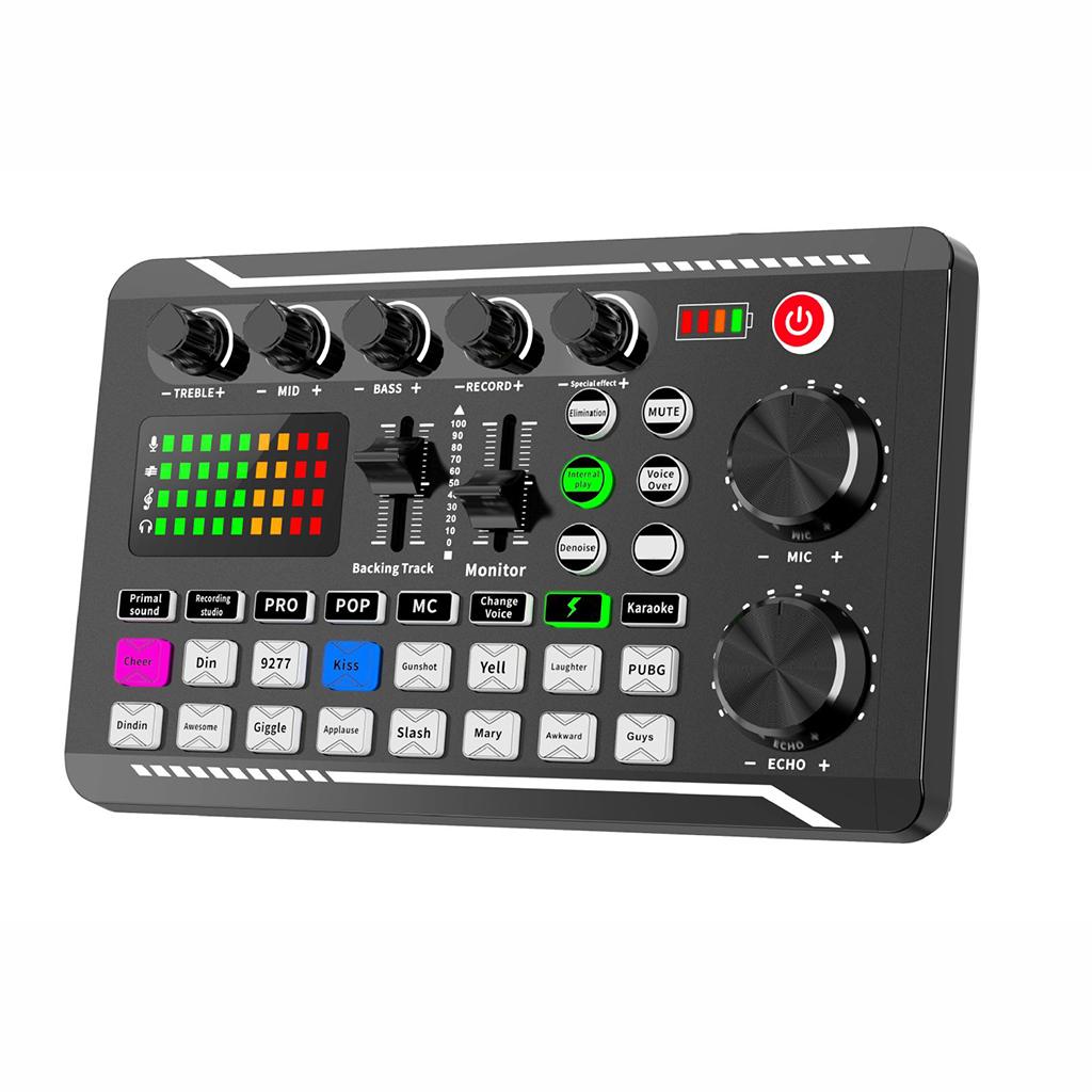 Microphone Sound Mixer Sound Card Audio Mixing F998 Sound Card Console Amplifier Computer Sound Adapter