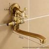 European Full Copper Outdoor Garden Double Outlet Rotatable Retro Faucet