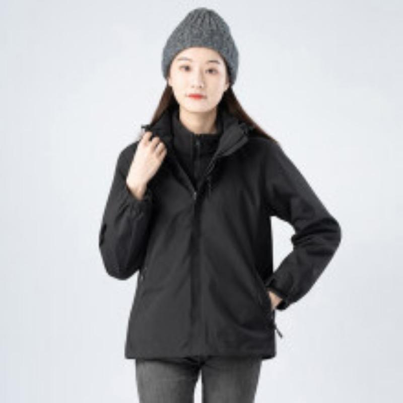 Outdoor Jackets for Men and Women, Fashionable Mountaineering Clothing, Three-in-one Detachable Velvet, Thickened and Warm Couple Winter Jackets