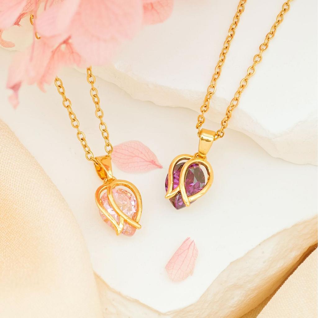 Necklace Women's Exquisite Tulip Zircon Necklace Autumn and Winter Niche Design Sense Light Luxury Fashion Versatile Non-fading Accessories