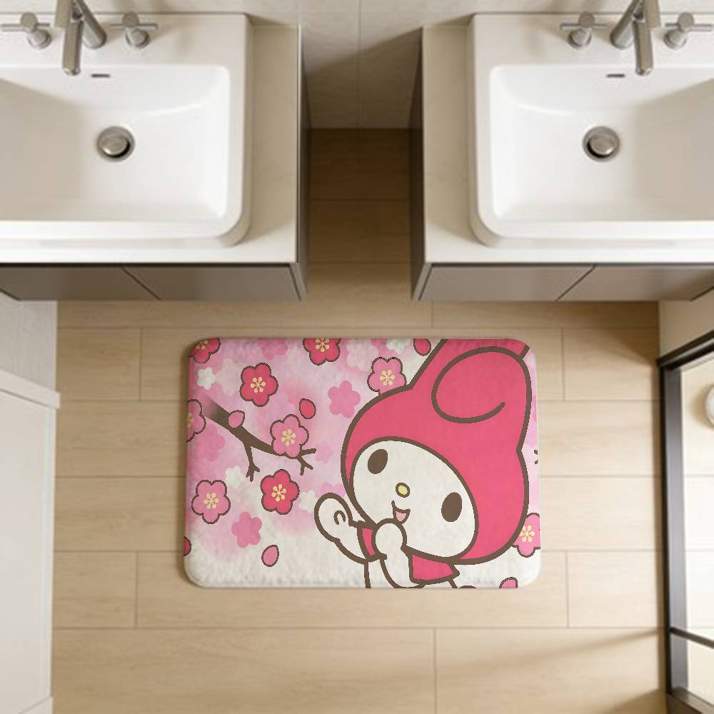 Cute M-my Melody Bathroom Mat Anti-slip Absorb Water Long Strip Cushion Bedroon Mat Welcome Doormat