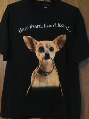 WYPRZEDAŻ Taco Bell Chihuahua - „Chodź Jaszczurko, Jaszczurko …” - Czarna Koszulka z 1998 r. - Dwustronna