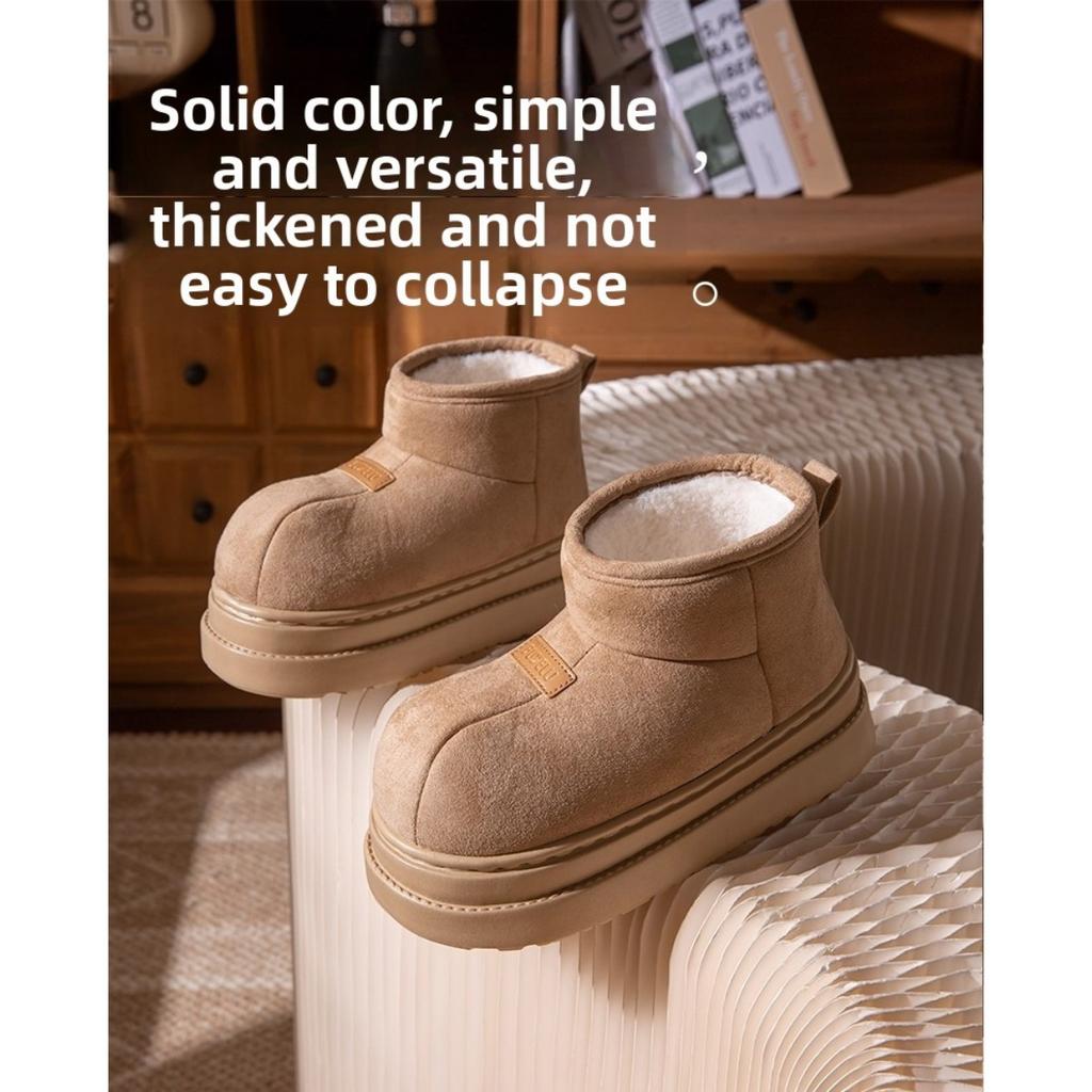 36-45 Thick Soled Warm Cotton Shoes for Women, Winter Outerwear, Anti Slip, Odor Proof, and Fleece Cotton Slippers for Women