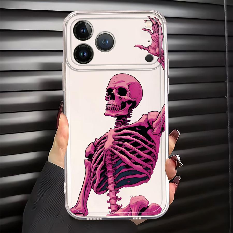 

Strange Skeleton Case for iPhone 17 Pro Max XR 12 Mini 14 Plus 7 8 15 16 13 Pro XS Max 11 Air Soft Phone Cover iPhone 12 mini
