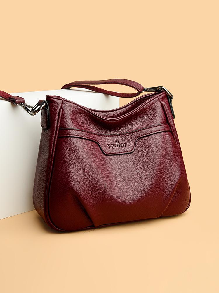 Dámská taška Tote s koženou texturou Dámská taška Podpažní taška Niche designová taška Kontrastní barva Lem