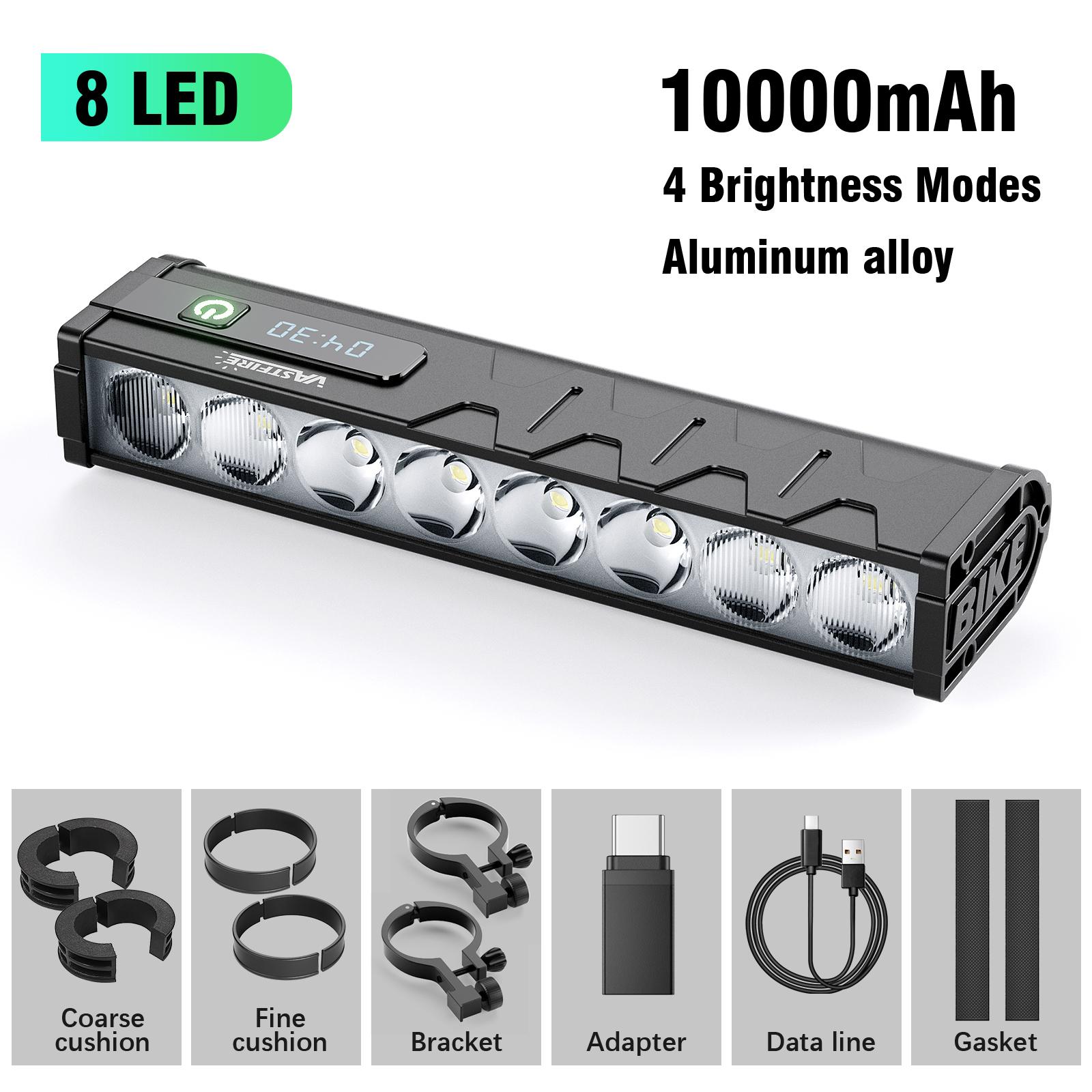 Bicycle Light Front With Taillight 25500Lumen Bike Light 10000mAh Flashlight USB Charging MTB Road Cycling Lamp Accessories 2000-3000 Lumen