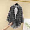 Spring Women's Plaid Shirt Jacket Sensible Niche Top Design Women's Innerwear Buttoned Shirt for Spring and Autumn