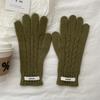 Y2k Lady Finger Gloves Windproof Solid Color Gloves Kawaii Korean Knitted Gloves  Autumn