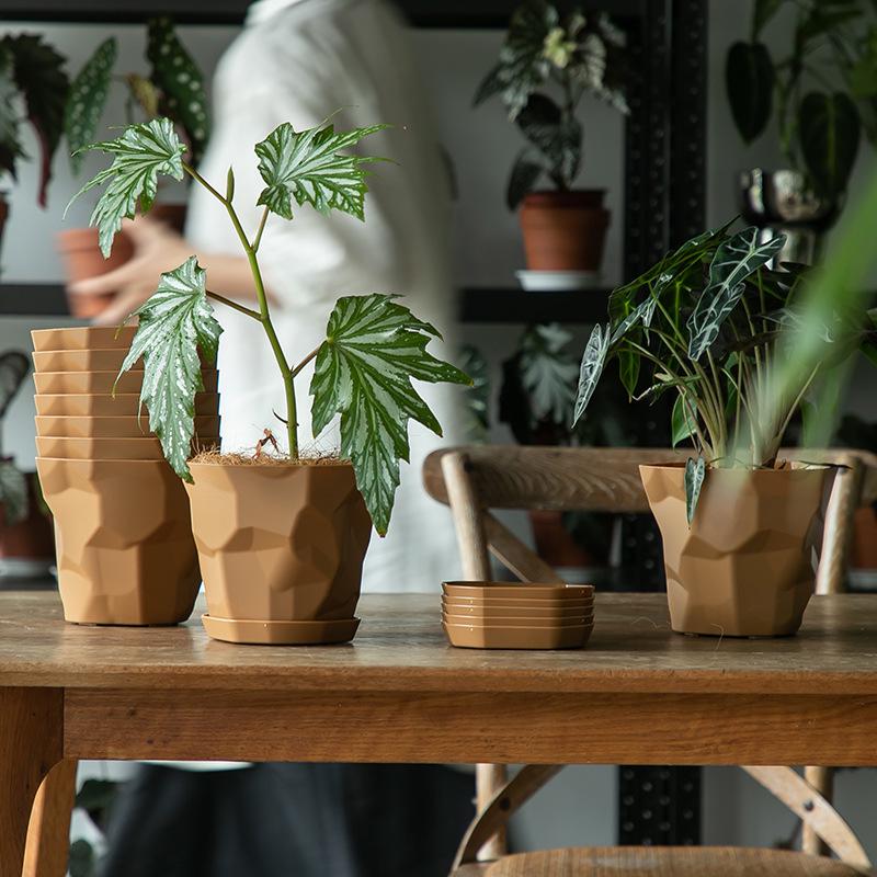 Nordic Imitation Ceramic Plastic Succulent Pots - Durable, Thickened, Large & Small Sizes for Effective Root Control