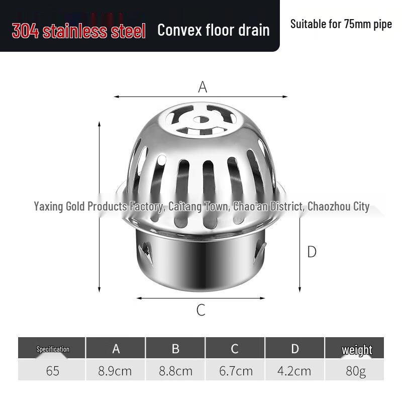 MDNG 75mm 304 Stainless Steel Anti-Clog Rooftop Floor Drain
