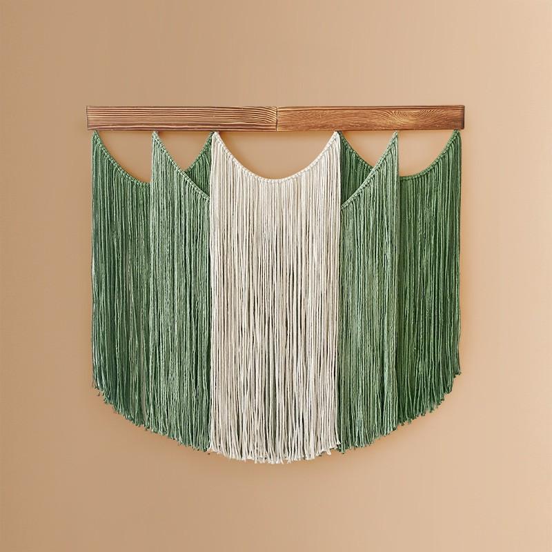 Handwoven Bohemian Wall Tapestry With Tassels Geometric Cotton Decor Living Room Bedroom