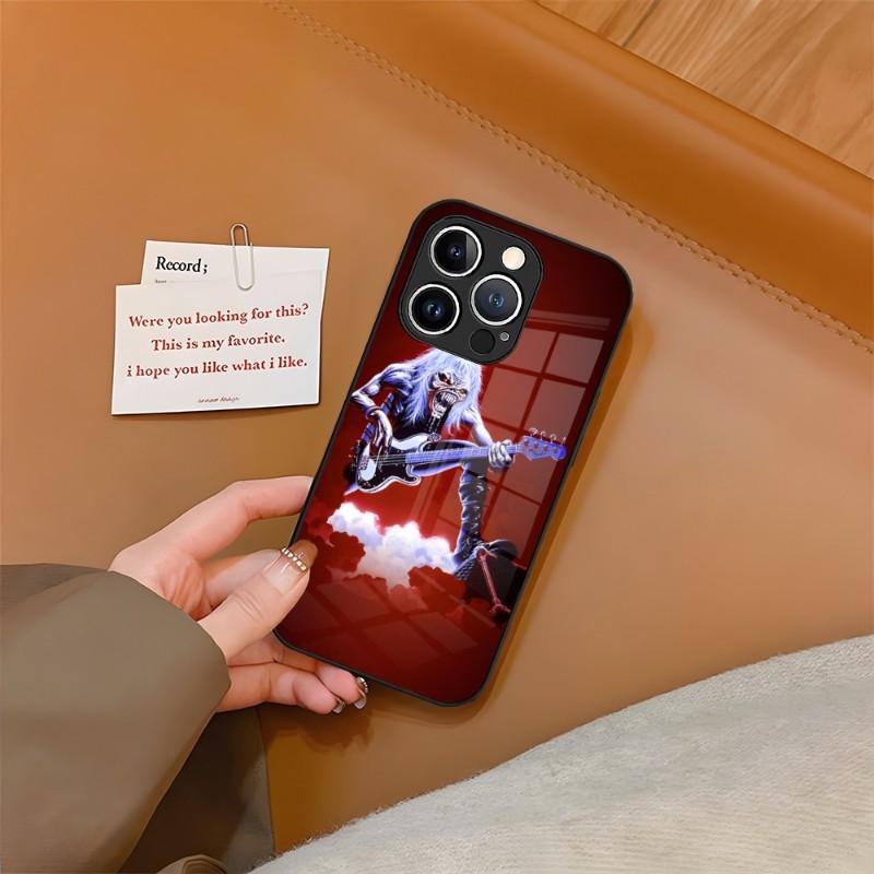 Skeleton Rock Band Phone Case Tempered Glass For IPhone 13 14 12 15 11 Plus Pro XS Max Mini X XR 8 7 6s SE2020 Cover
