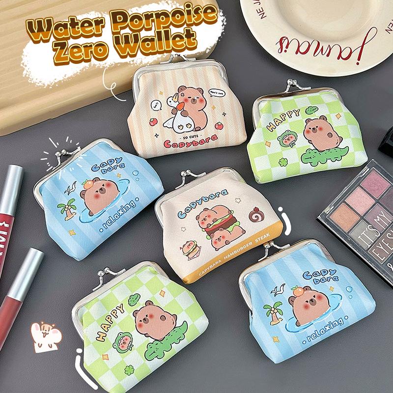 Cartoon Capybara Pu Coin Purse Pouch Cute Wallet Portable Mini Storage Bag Lipstick Key Earphone Organizer For Kids Gifts