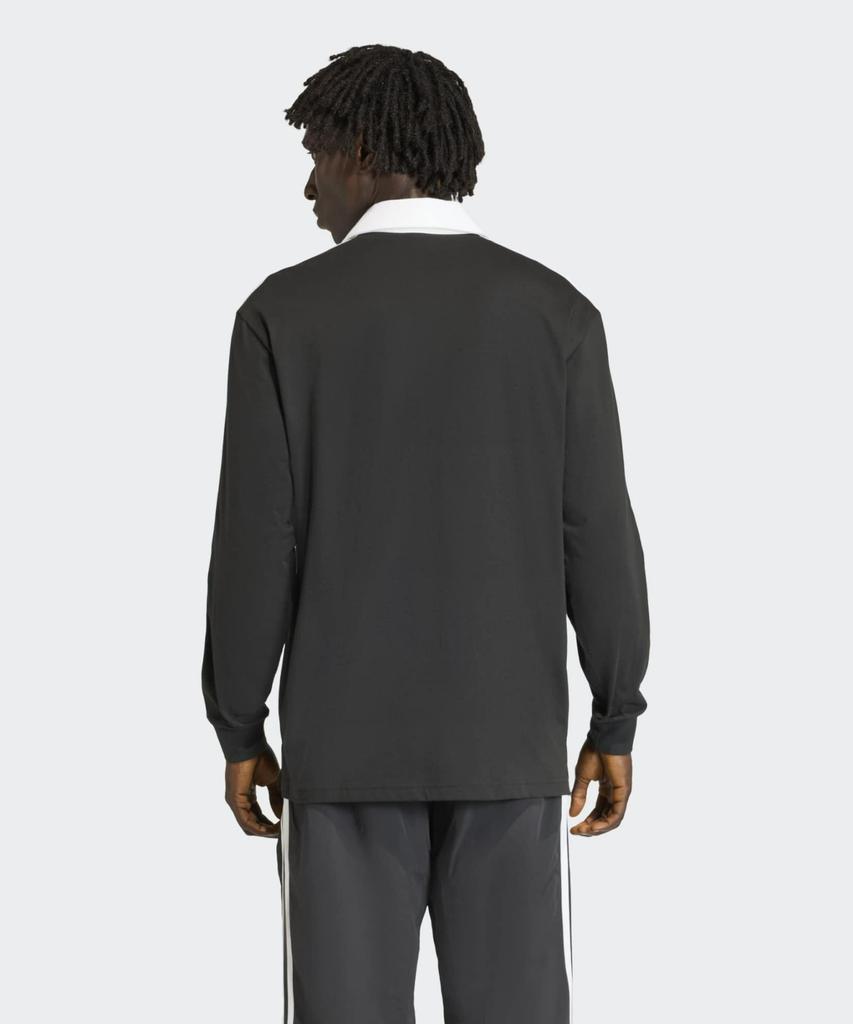 adidas 3-Stripe Rugby Long Sleeve Polo - Black / Ke3576